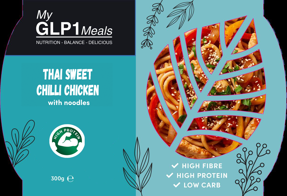 thai sweet chilli chicken with high protein noodles